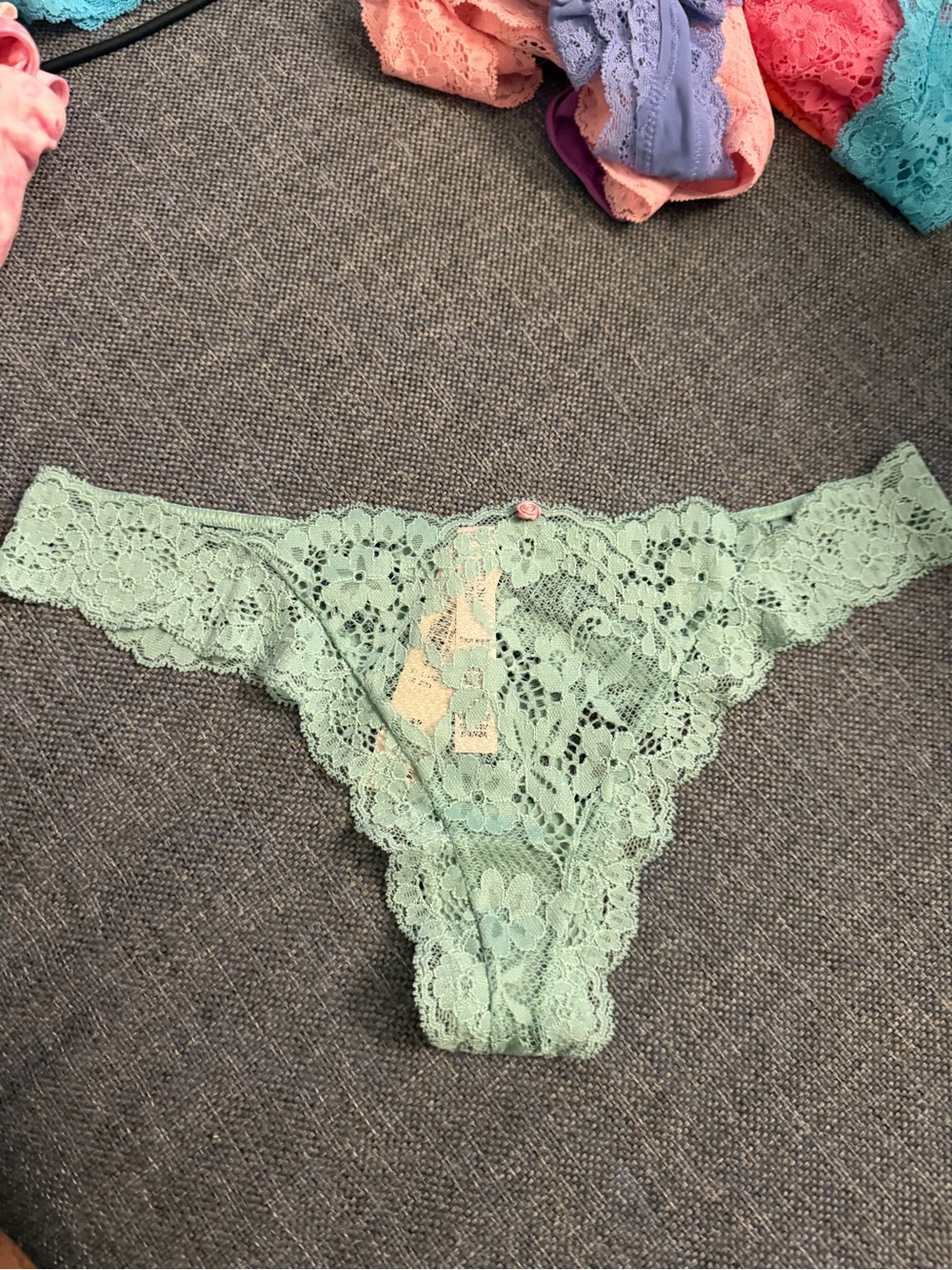 Victoria's Secret Mint Green Lace thong dream angels  Panty
